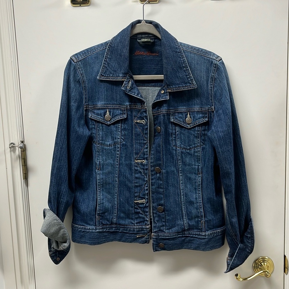 Eddie Bauer Dark Blue Denim Jacket in Size M